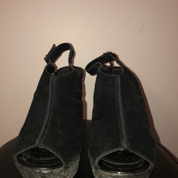 Sisley leather suede wedge sandals - Picture 5 of 7